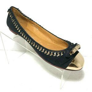Jeffrey Campbell CARRIE B Black Flats Gold BRAND NEW!